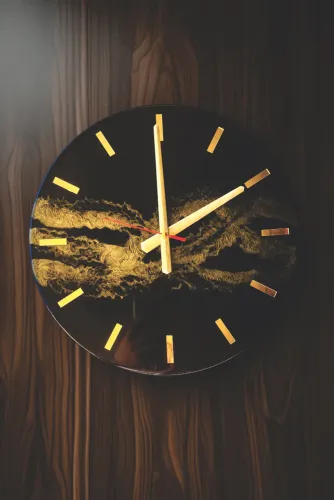 Relógio de Parede Artesanal em Resina Epóxi - 35 cm 
