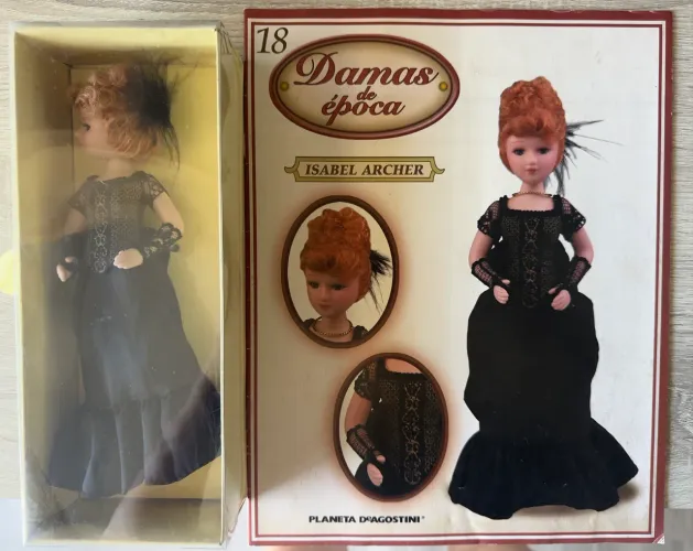 Boneca de porcelana Damas da Época coleção colecionador