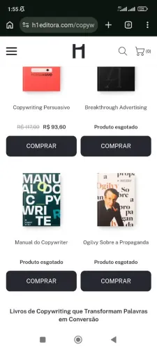 Box 4 livros de Copywriting Vendas Marketing H1 Editora Como escrever uma copy que vende 