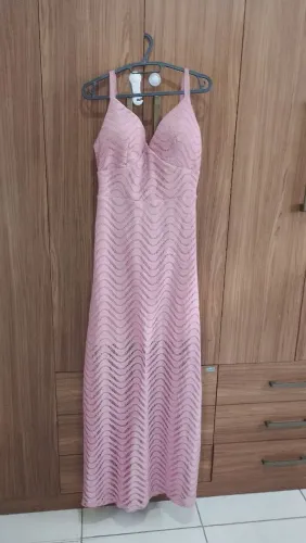 VESTIDO DE FESTA LONGO TAMANHO G - COR ROSÊ