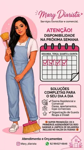 Presto serviço como babá e faxineira 