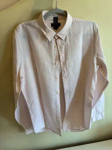 Camisa de Linho Zara - Rosa Claro | Slim Fit | Tam G
