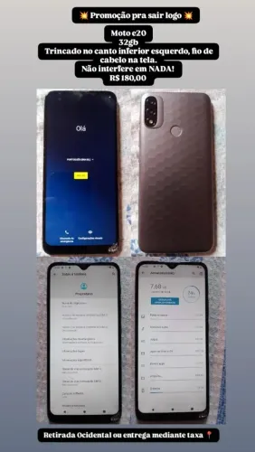 Moto E20 quebra galho barato 