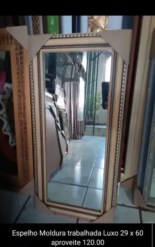 Luxo Espelho moldura Trabalhada