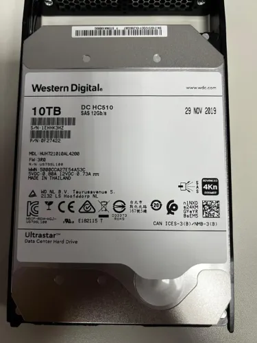 12 unidades - Hd WD 10tb SAS 3 256mb 7200rpm 3,5 Ultrastar DC HC510 Branco