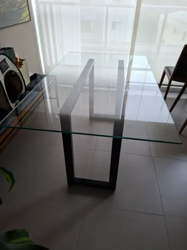 Mesa tampo de vidro