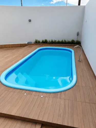 Piscina de 5m de fibra com pouco tempo de uso
