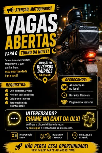 Vaga para entregador noturno