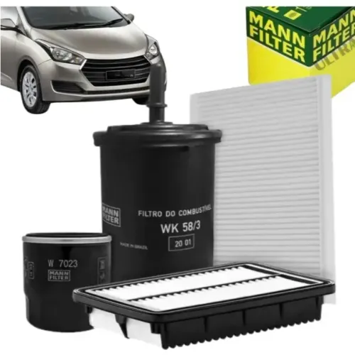 Kit Filtro Mann Revisão Hb20 1.0 12v 2013 até 2018