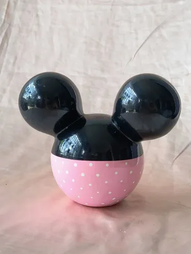 cabeça da minnie em cerâmica colorida linda decoração casa festas disney antigo antiquario