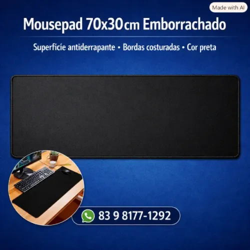 Mousepad 70x30cm Preto