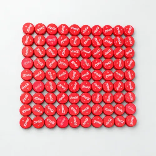 Kit 100 un Tampinha Garrafa Pet Coca Cola ideal para Artesanato