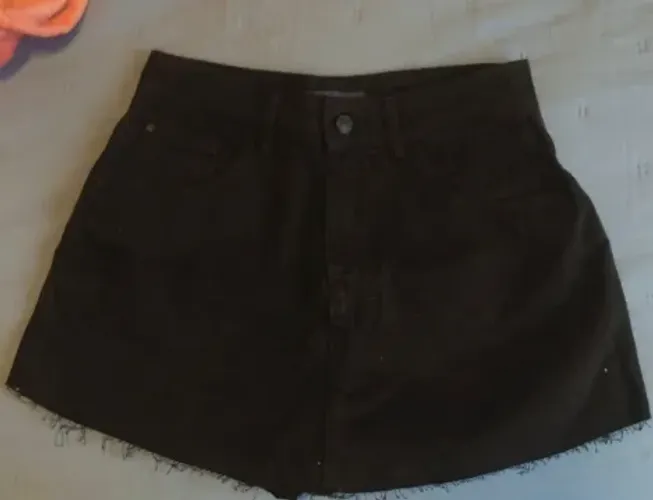 Shorts Saia Jeans Preto 