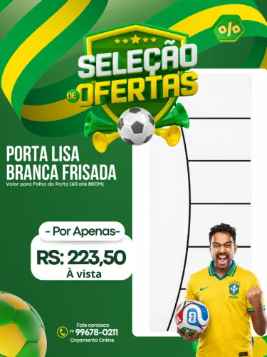 Porta branca Frisada de Madeira - Promoção Aracaju 