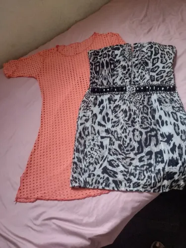 Vestido onça+ saída de praia