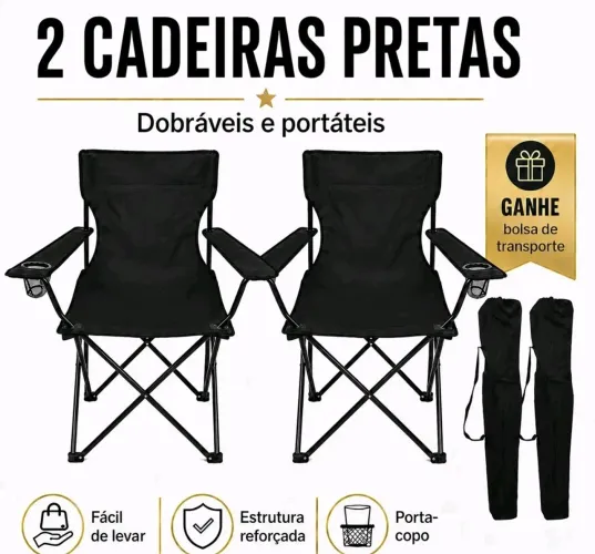 Cadeira Camp dobrável com bolsa