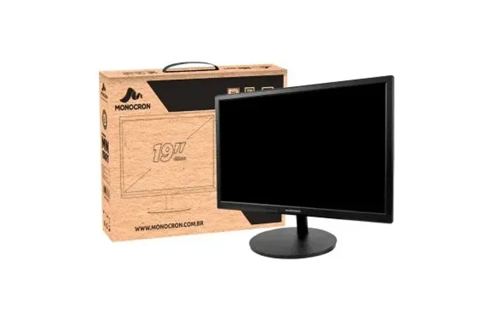 Monitor 19 Preto Led Mn19r1 Monocron - 75hz / Hdmi / Vga - Novo c/ garantia - Nexo Store