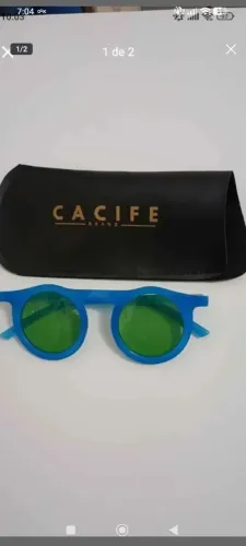 Óculos de sol azul lentes verdes