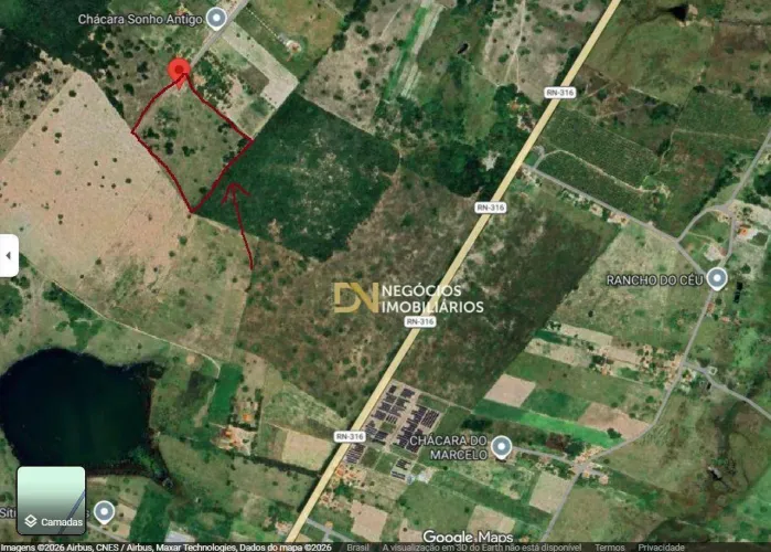 5 hectares em Monte Alegre por R$ 450 mil, terreno plano com poço tubular e escritura públ
