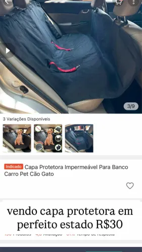 Capa de proteção de carro para cachorro