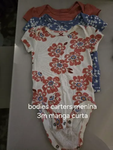3 bodies carters menina 3m Manga curta