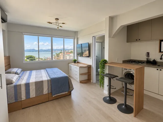 Studio bem localizado no Estreito com vaga de garagem e ampla área de 34 m²