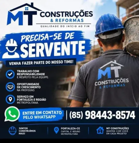Vagas de auxiliar de servente
