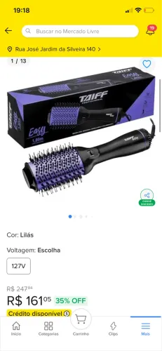 Taiff escova secadora modeladora usada - comprado há 7 meses 