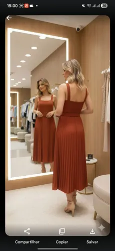 Vestido longo plinsado