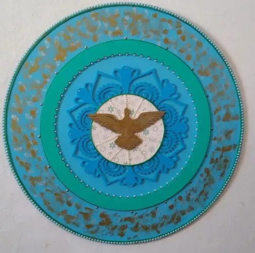 Quadro decorativo Mandala Espírito Santo 50x50 cm