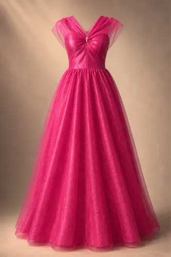 Vestido pink com glitter de festa debutante