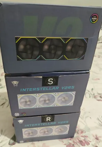 KIT 9 Fans RGB Interstelar V2RS 3 Fans Reversa 