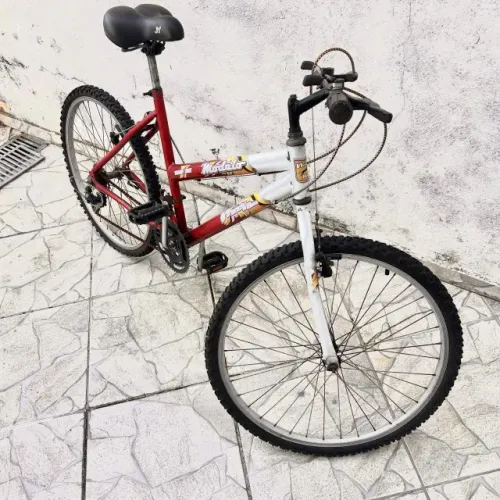 Bicicleta Wind Bike MTB Tiger Aro 26 Vermelha e Branca