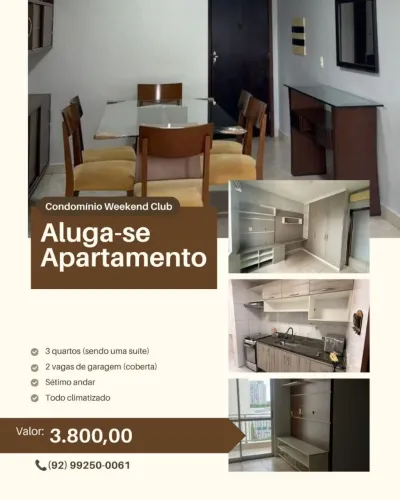 Weekend Club Excelente Apartamento semi mobiliado- Em frente Shopping Ponta Negra.