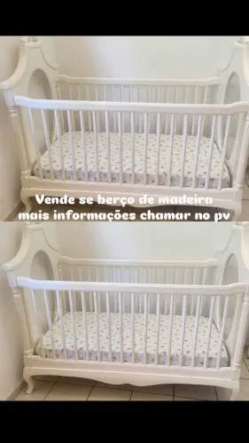 Berço de madeira branco
