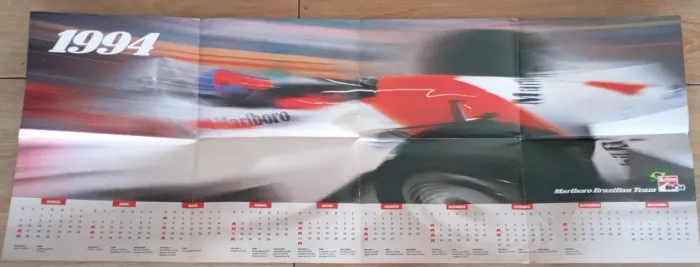 Pôster Gigante Calendário 1994 Fórmula 1 Marlboro Brasil