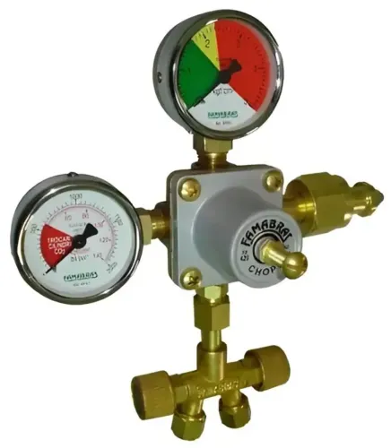 válvula reguladora CO2 saída dupla famabras