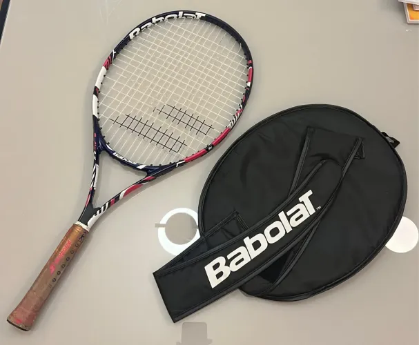 Raquete De Tênis Babolat B Fly 25 Azul E Rosa Com Capa