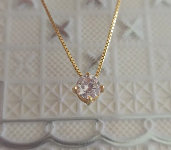 Colar Ponto de Luz Ouro 18K