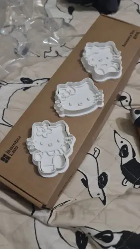 Kit de cortadores/moldes da hello kitty feitos em impressora 3d