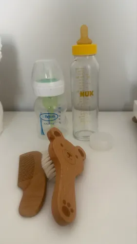 Mamadeira Dr. Browns e Nuk retrô de vidro + pente e escova