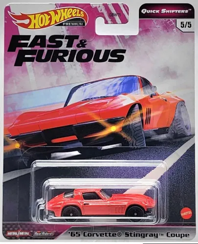 HOT WHEELS PREMIUM VELOZES E FURIOSOS QUICK SHIFTERS '65 CORVETTE STINGRAY COUPE