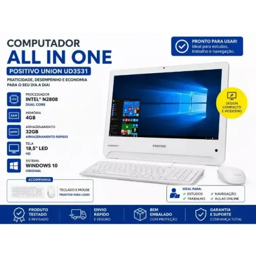 Computador Positivo All In One 18,5? 4GB 32GB Windows 10