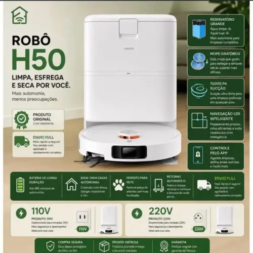 ROBO LIMPEZA XIAOMI H50 110v BRANCO