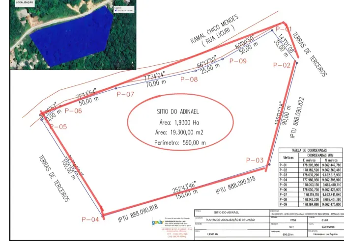 Terreno com 19.300m2 e 215 metros de fachada na RÁPIDÃO do Distrito Industrial 2. Preço