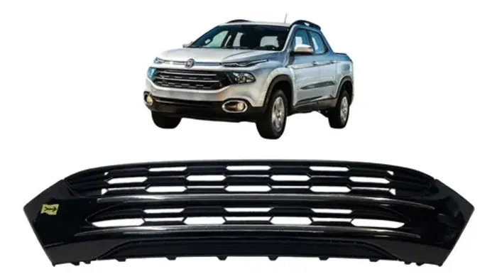 Grade Dianteira Fiat Toro 2016 A 2019 Original Preto Brilhante