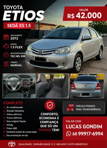 Toyota Etios XS Sedan 1.5 Flex 16V 4P Mec. 2013