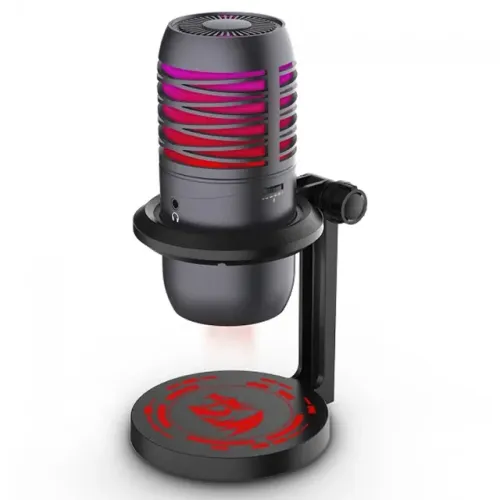  Microfone Gamer Redragon Nebula, LED, Cardióide, USB, Preto, GM211 - WZetta