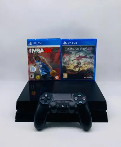 Play Station 4 Fat 500GB Usado Sem Caixa + NBA E Darksiders 3 Usados