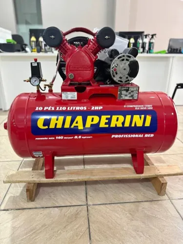 Compressor de Ar Chiaperini 110L 140 Libras Motor 2Hp Profissional - Novo